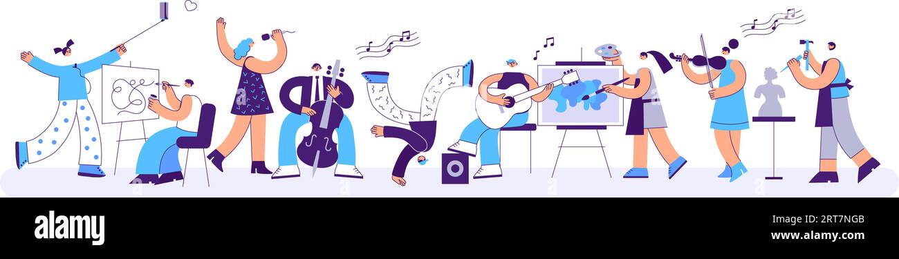 Singer With Creativity People of creative professions. Professional artist, musician, singer ...