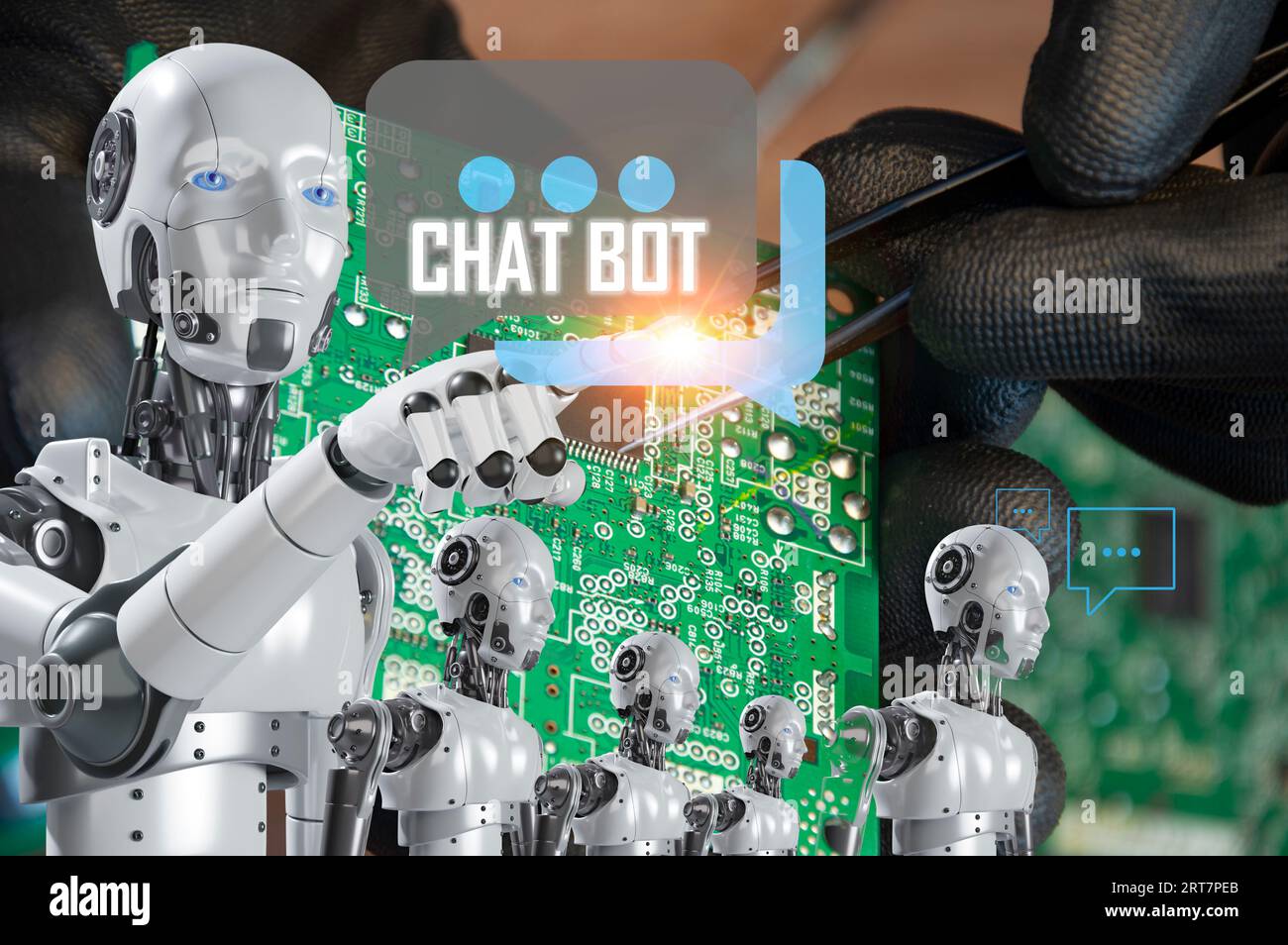 Chat concept with ai artificial intelligence using commands to create