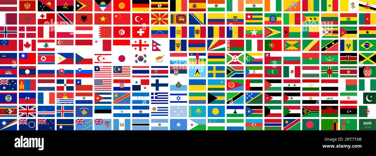 World flag collection of all sovereign countries and some other