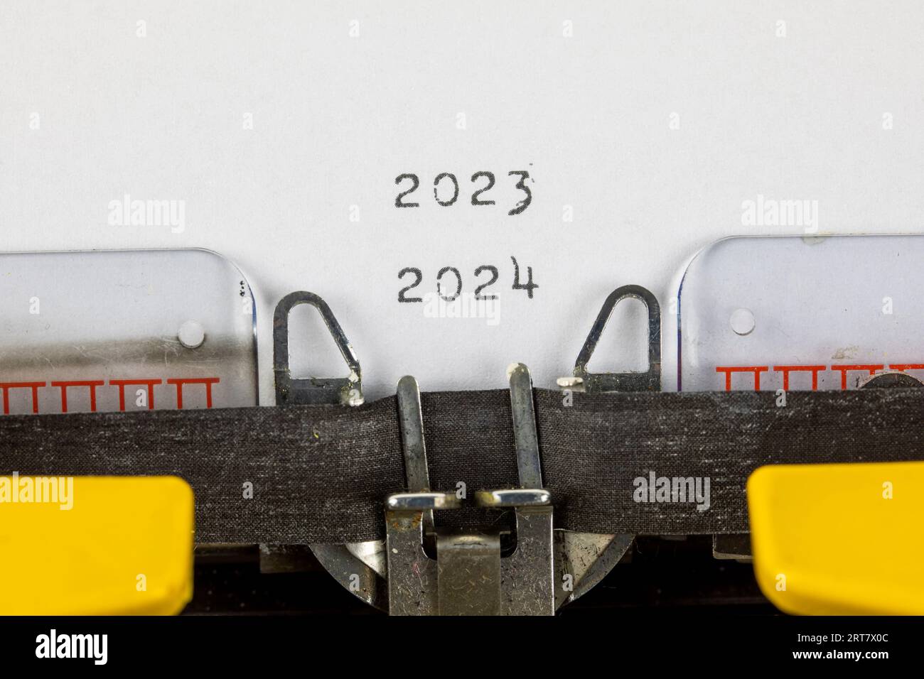 2023 - 2024 written on an old typewriter Stock Photo