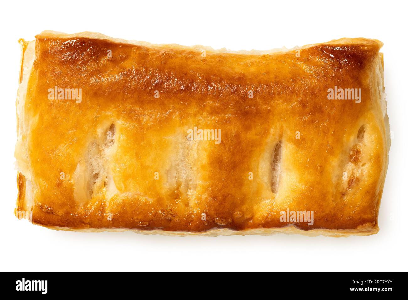 Savory filled puff pastry isolated on white. Top view Stock Photo - Alamy