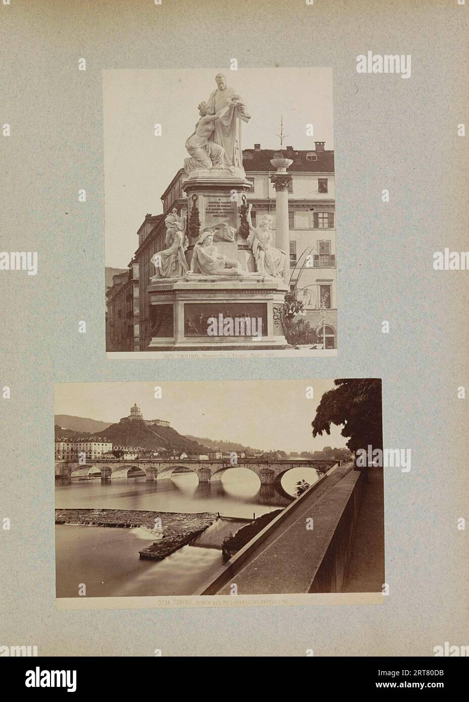 Monument to Camillo Benso Conte di Cavour by Giovanni Battista Duprè in Turin, anonymous, c. 1885 -  Italy, North Italy Stock Photo