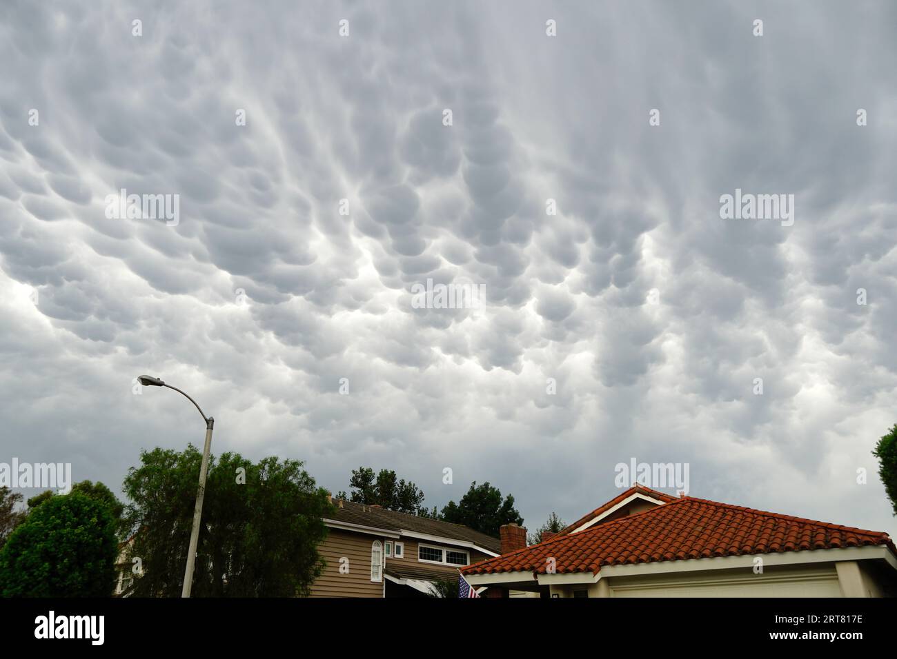 Mammatus Storm Clouds Stock Photo