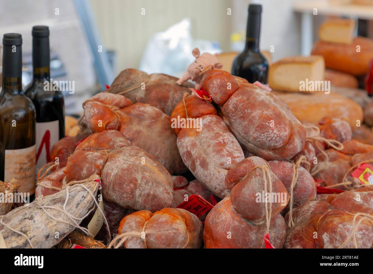 Meat Market Bell at Sineu market, Mallorca authentic Spain.