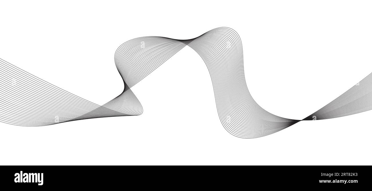 abstract black and white vector wave background Stock Vector Image ...