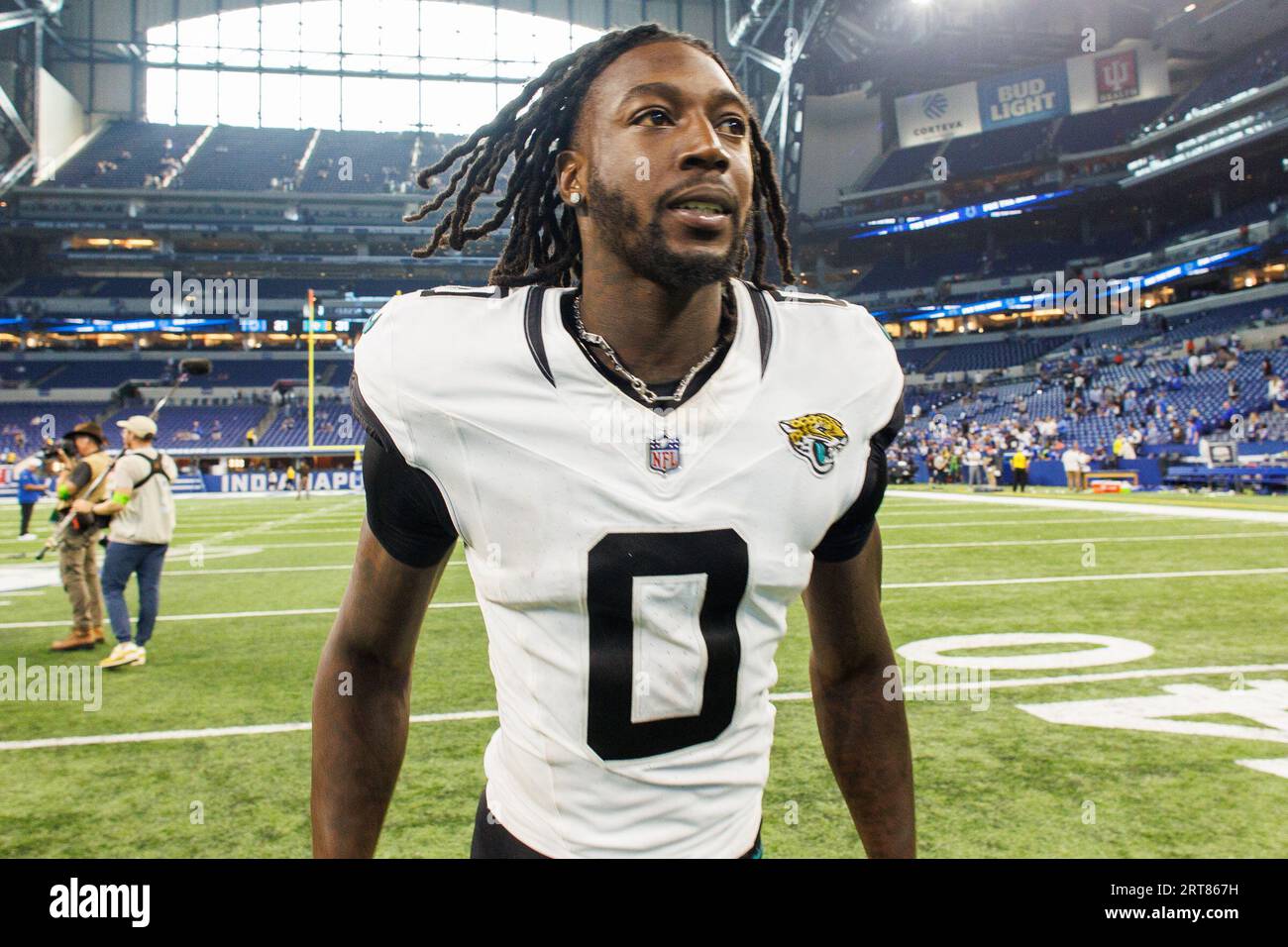 Indianapolis Colts cornerback Dallis Flowers runs before of an NFL football  game against the Jacksonville Jaguars, Sunday, Sept. 10, 2023, in  Indianapolis. (AP Photo/Darron Cummings Stock Photo - Alamy