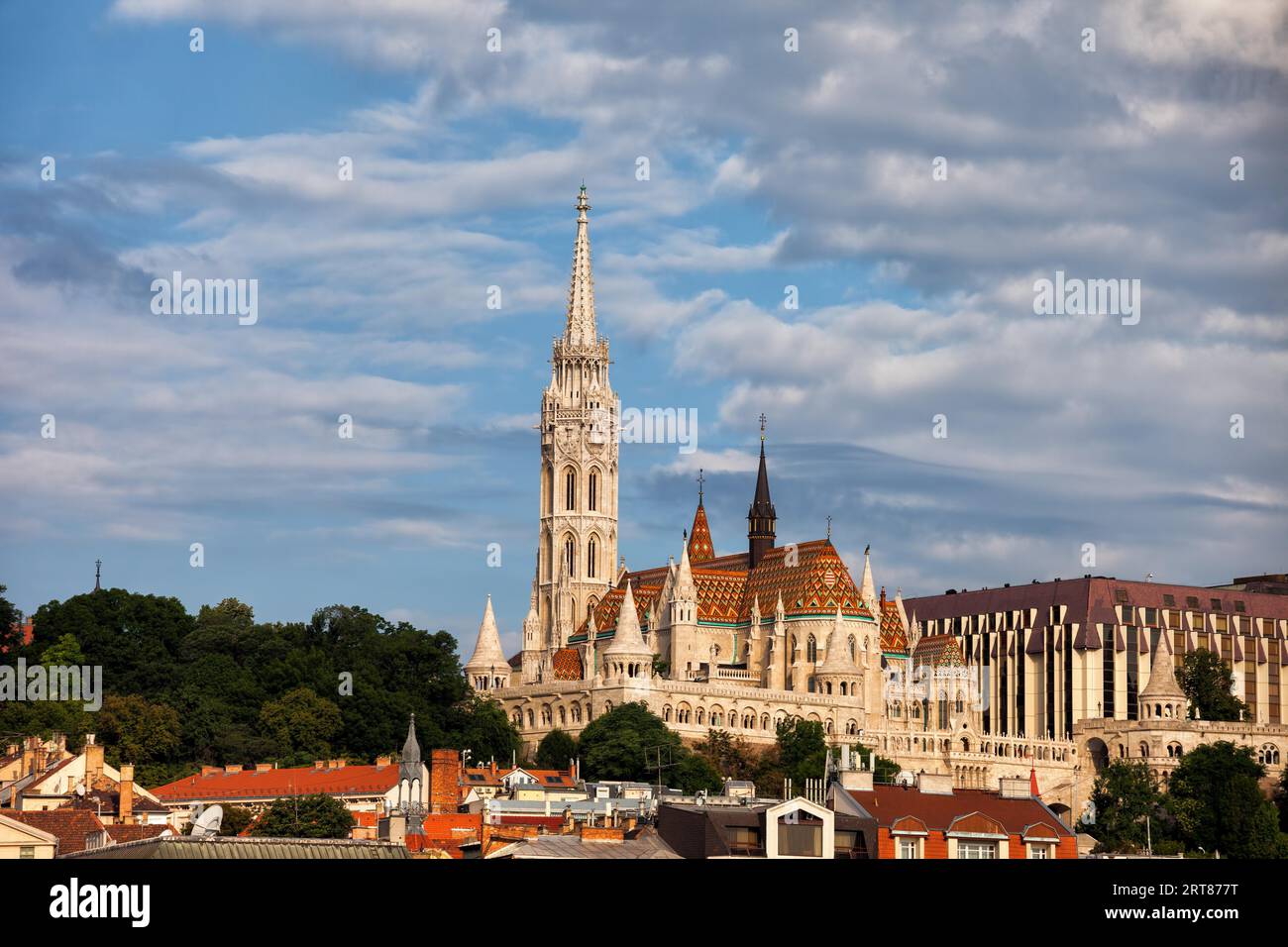 Matthias Church and Fisherman's Bastion in Budapest city, Hungary Stock Photo