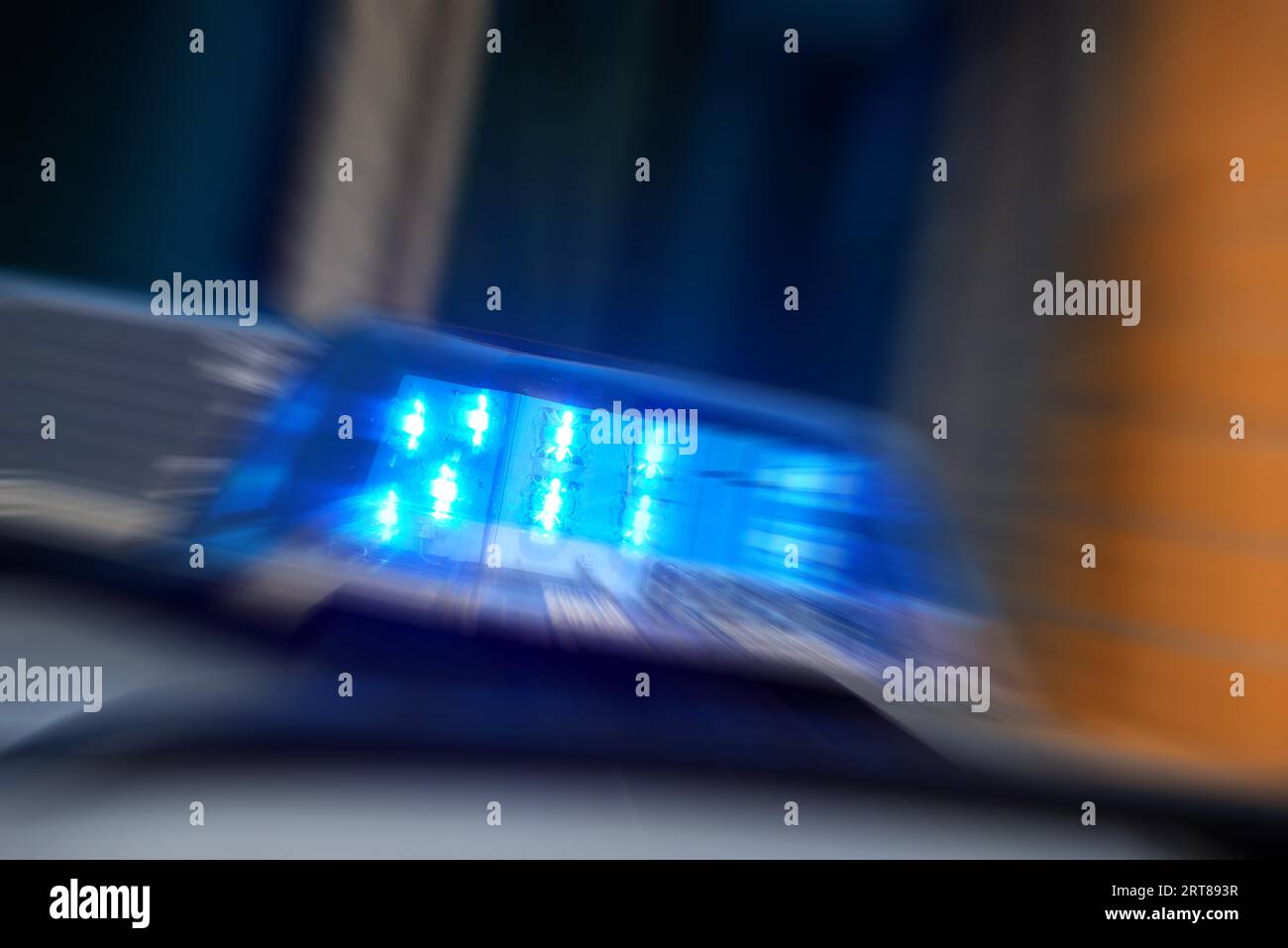 Blue emergency warning police headlight flasher Stock Photo Alamy