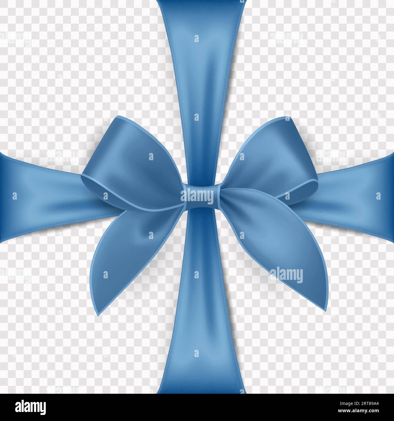 Vector 3d Realistic Blue Gift Ribbon, Bow for Greeting Card, Gift ...