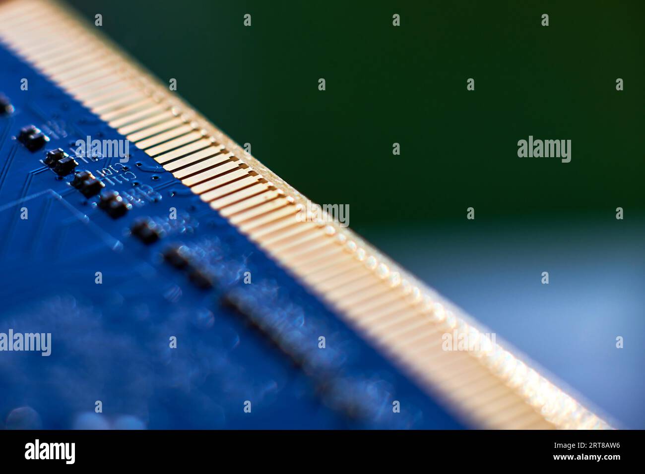 Printed circuit Board with chips and radio components electronics Stock Photo