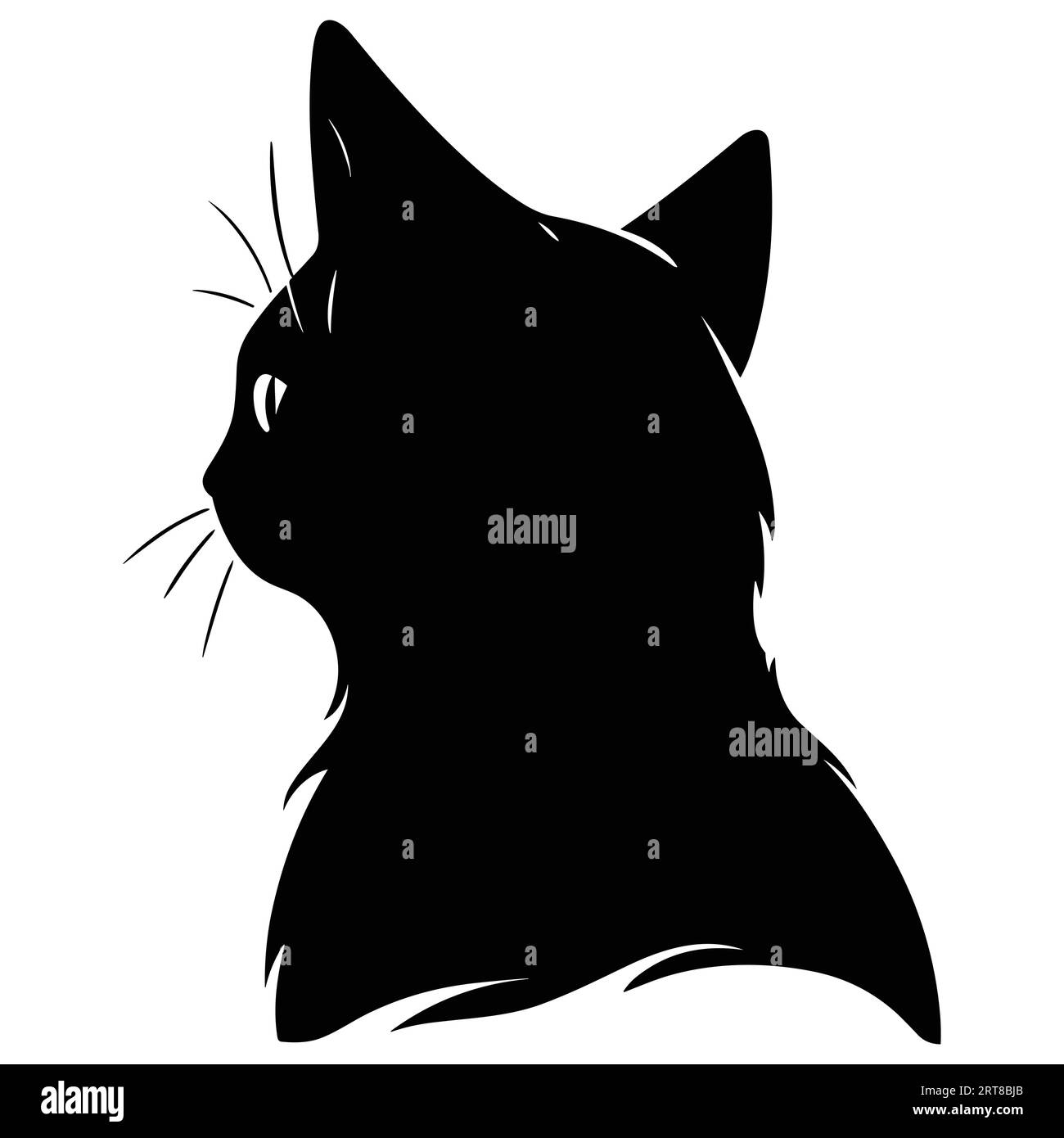 Cat simple black white vector stock vector image art alamy