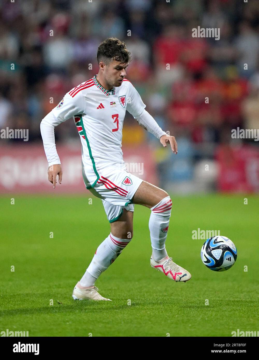 Wales' Neco Williams during the UEFA Euro 2024 Qualifying Group D match at the Skonto Stadium, Riga. Picture date: Monday September 11, 2023. Stock Photo