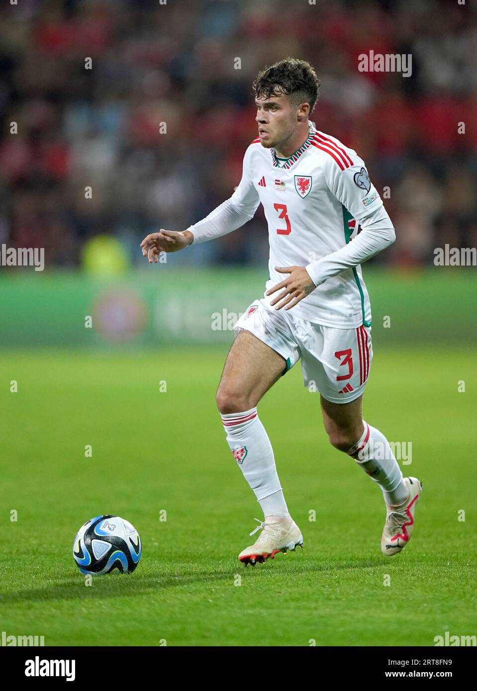 Wales' Neco Williams during the UEFA Euro 2024 Qualifying Group D match at the Skonto Stadium, Riga. Picture date: Monday September 11, 2023. Stock Photo
