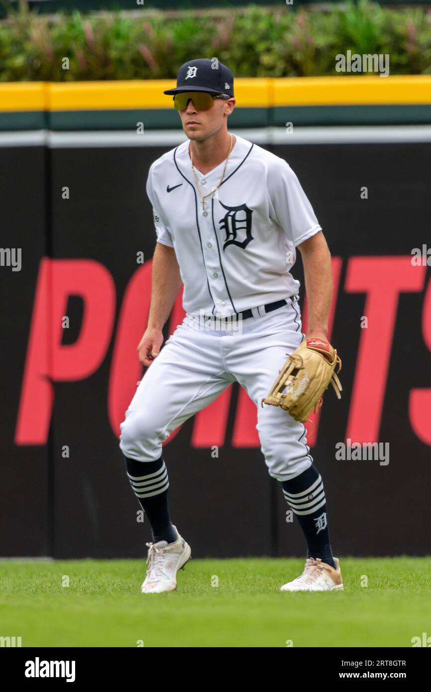 DETROIT, MI - SEPTEMBER 10: Detroit Tigers RF Kerry Carpenter (30) during the game between Chicago White Sox and Detroit Tigers on September 10, 2023 at Comerica Park in Detroit, MI (Photo by Allan Dranberg/CSM) Stock Photo