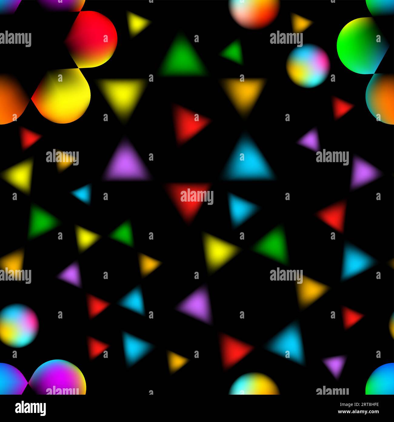 Seamless pattern gradient triangles on a black background. Vector illustration Stock Vector