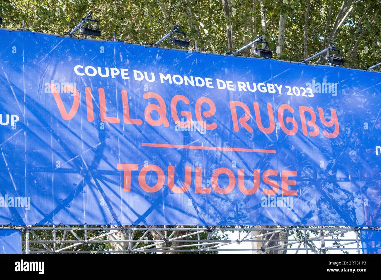 France, Occitanie, Toulouse on 10/09/2023. Following the kick-off of the Rugby World Cup, Amelie OUDEA-CASTERA, the French Minister for Sport and the Stock Photo