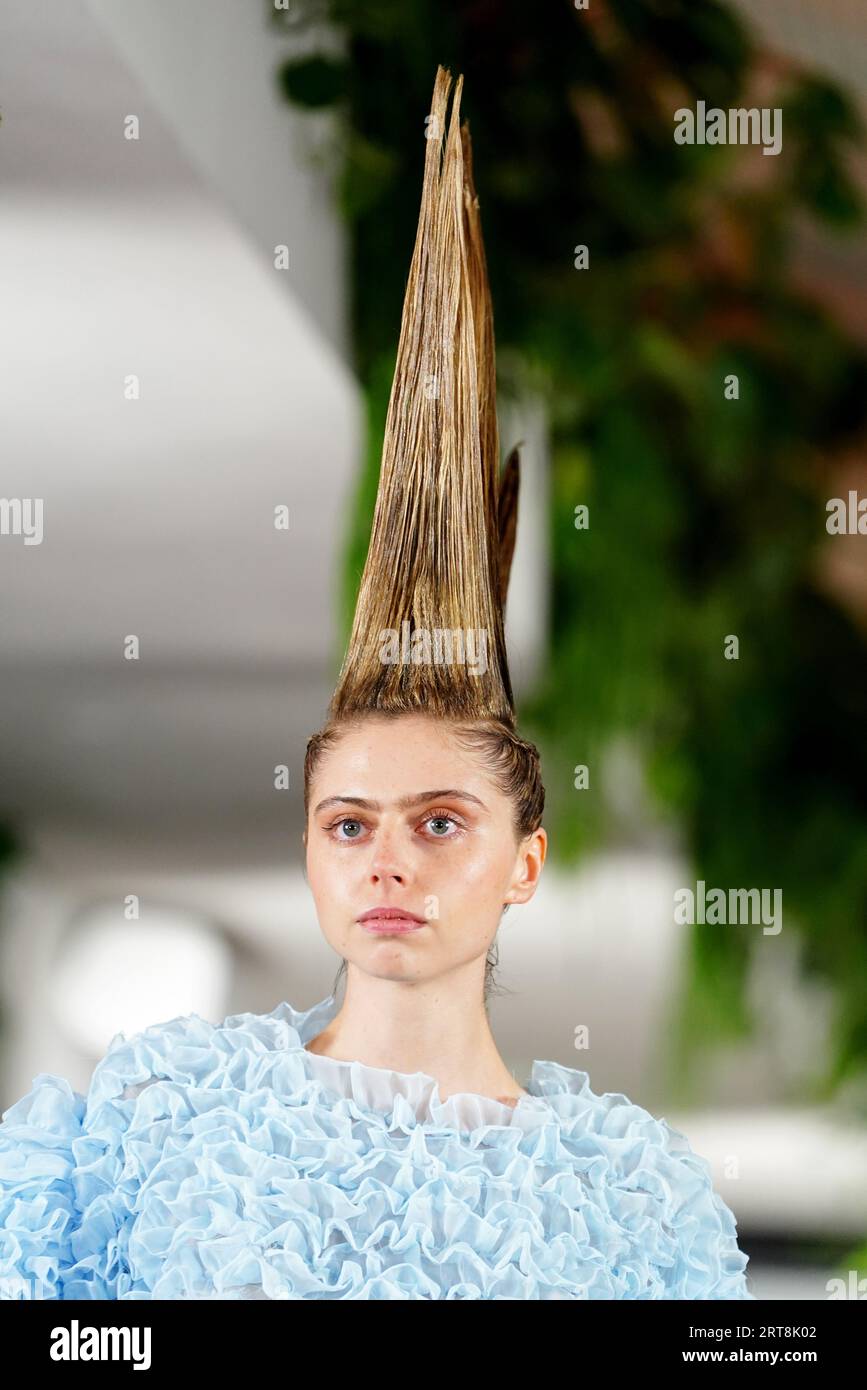 A model on the catwalk during the VIN + OMI fashion show OMNIA at One