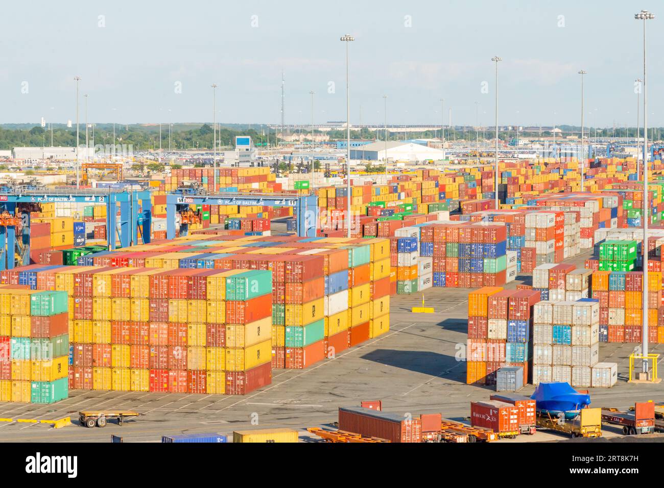 Containers in the Port of Baltimore, MD Stock Photo