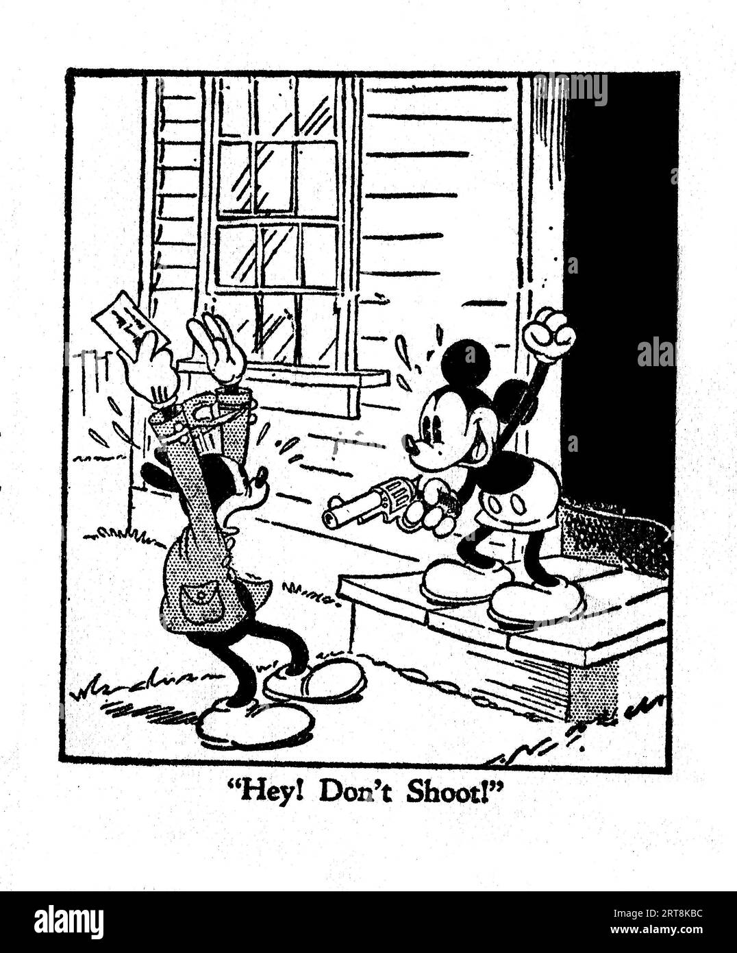 An illustration from a 1930s 'Little Big Book' featuring Mickey Mouse and Daisy Duck. Stock Photo