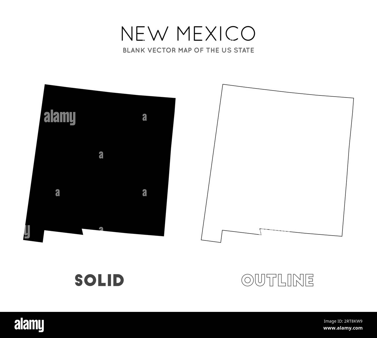 New Mexico map. Blank vector map of the Us State. Borders of New Mexico