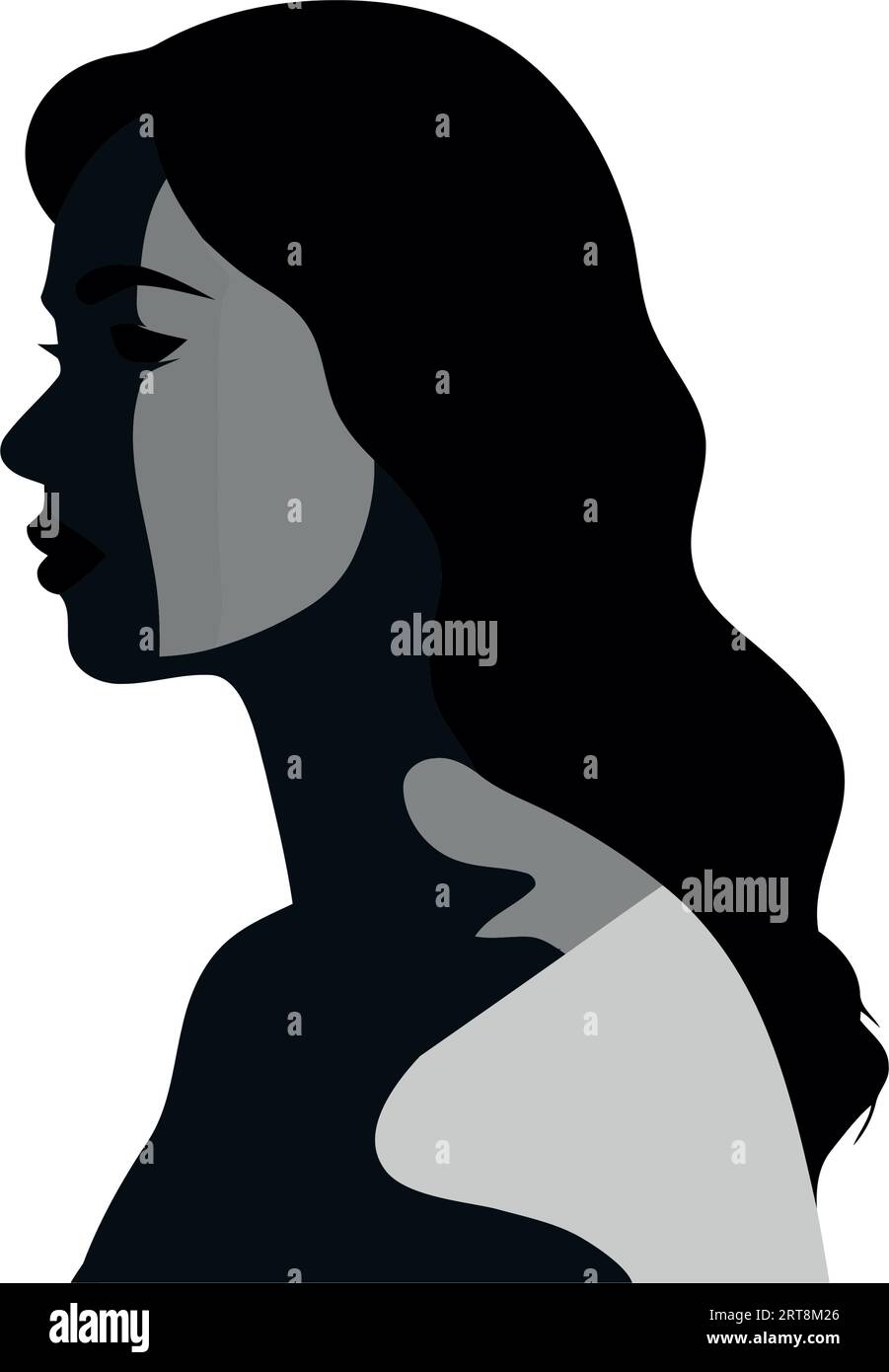 Young woman profile silhouette, vector illustration design Stock Vector ...
