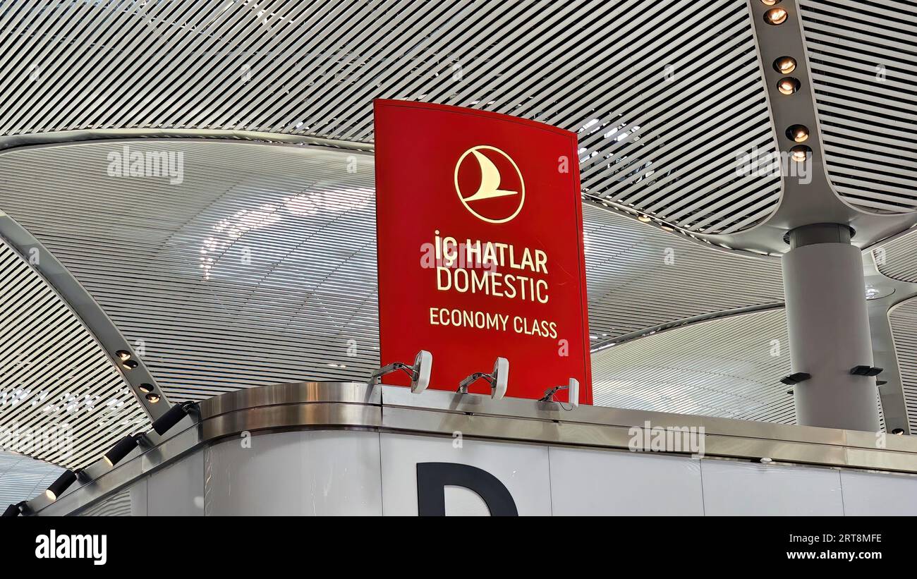 Istanbul, Turkey 27 June 2023 Turkish Airlines signage showing