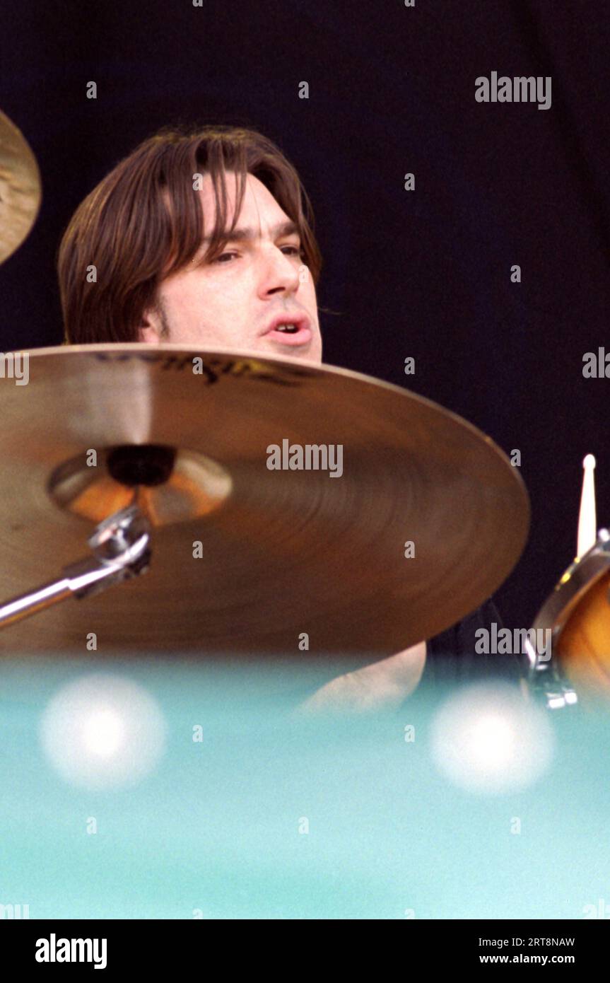 Imola Italy 2001-06-16 : Gene Trautmann , drummer of the Queens of the ...