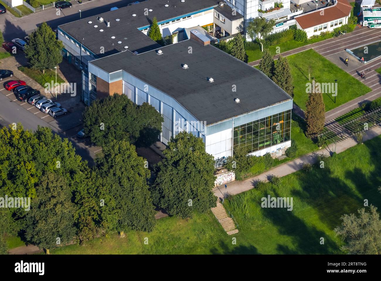 Aerial view, event at Richard-Römer-Lennebad, Hohenlimburg, Hagen, Ruhr area, North Rhine-Westphalia, Germany, Bathhouse, Bathing resort, DE, Europe, Stock Photo