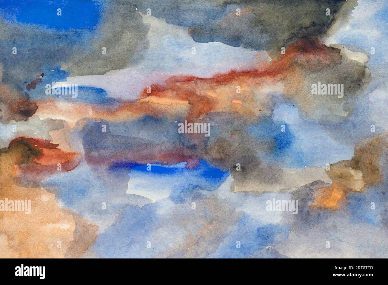 Yellow blue watercolor paper background texture Stock Photo - Alamy