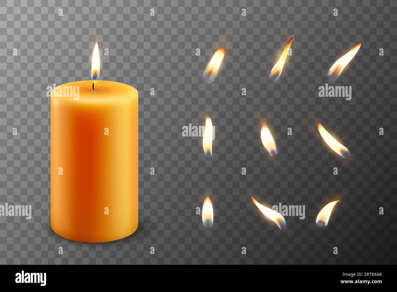 Burning candle wick isolated on transparent Vector Image