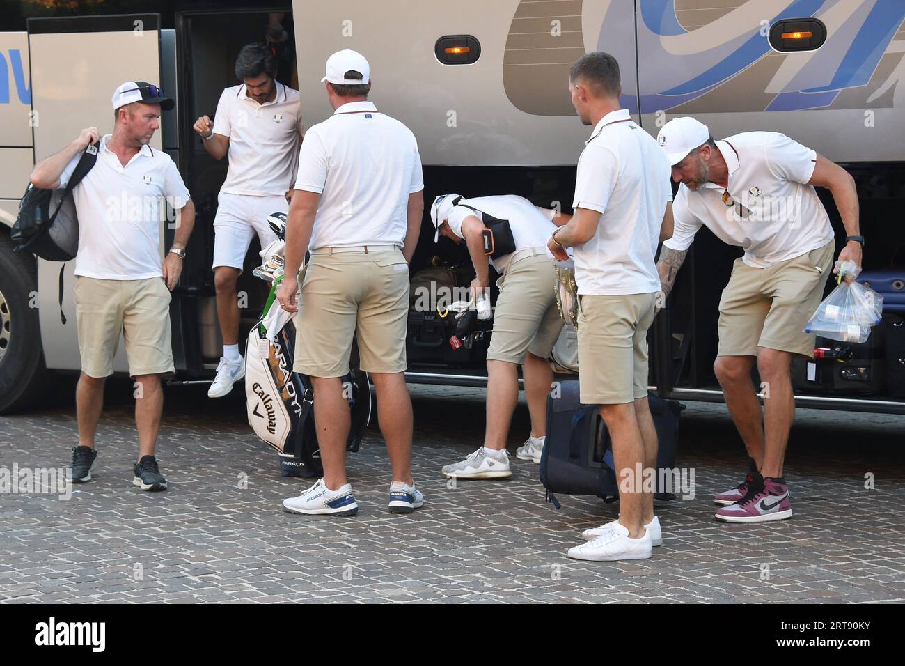 Rome, Italy. 11th September 2023; Hotel Waldorf Astoria Balduina, Rome Italy: The European team participating in the Ryder Cup of golf arrives in Rome to inspect the conditions and the Marco Simone Golf and Country Club outside Rome Credit: Action Plus Sports Images/Alamy Live News Stock Photo