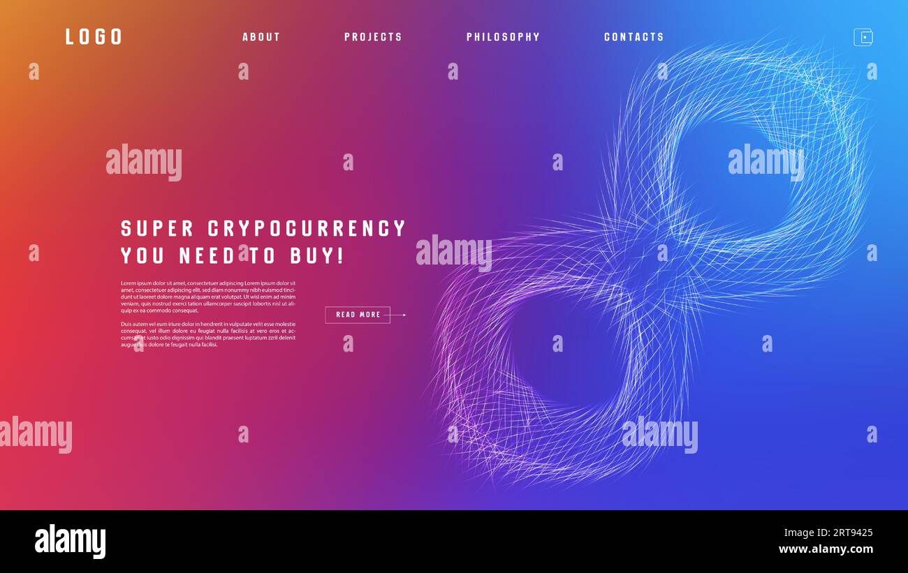 Landing page abstract design with expansion of line element. Template ...