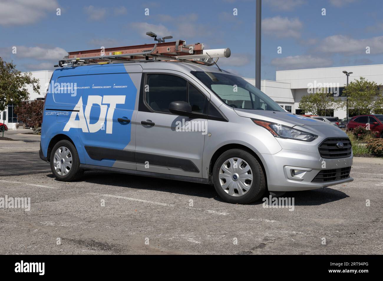Fishers - September 10, 2023: ADT installation van. ADT provides residential, small and large business electronic security and fire protection. Stock Photo