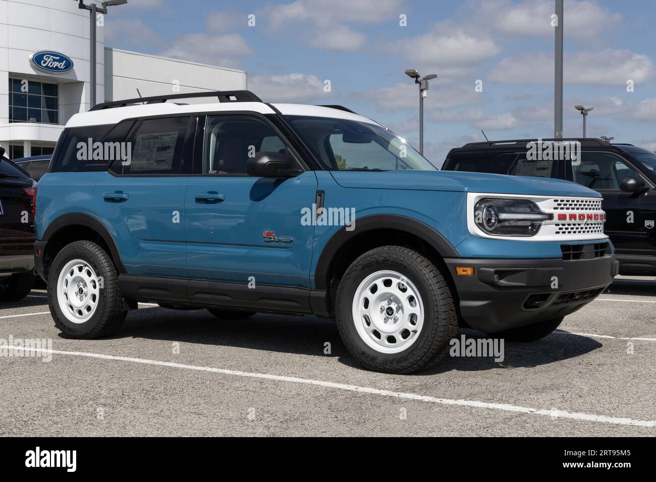 Fishers September 10, 2023 Ford Bronco display at a dealership. Ford