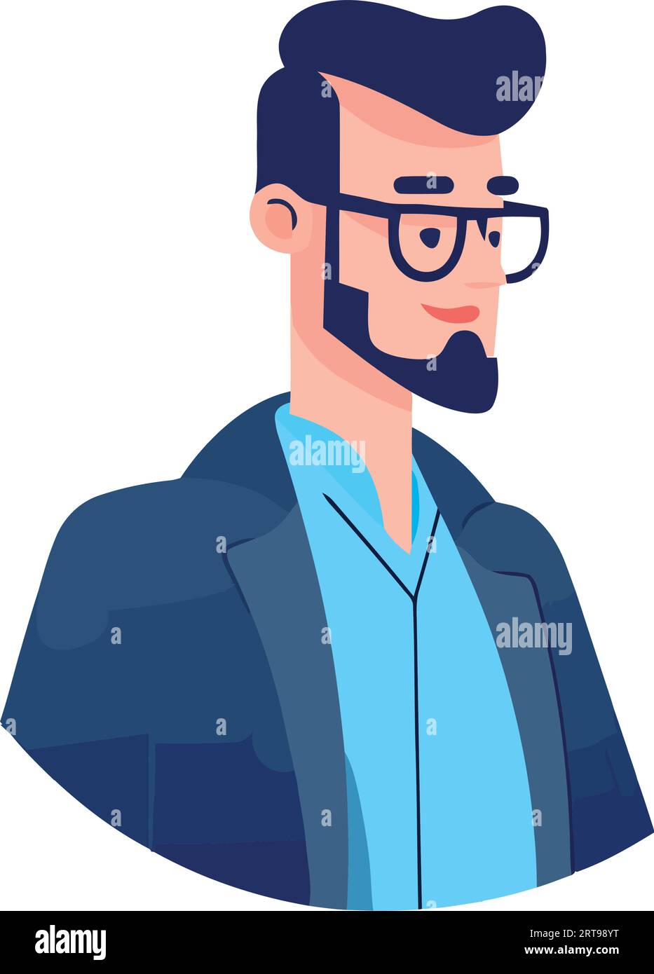 Successful man in blue suit Stock Vector Images - Alamy