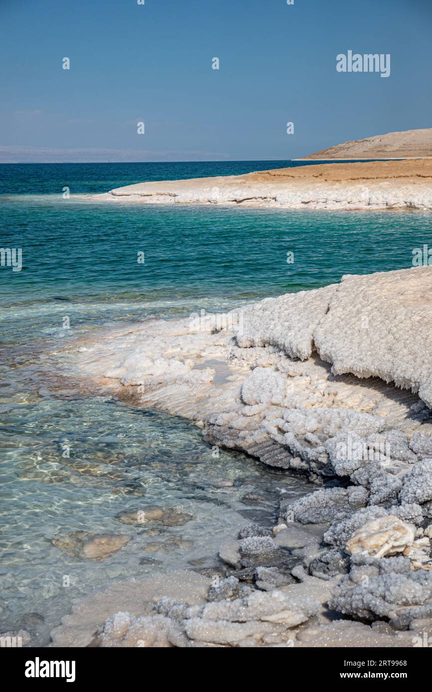 Salty banks of Dead Sea, Jordan Stock Photo - Alamy