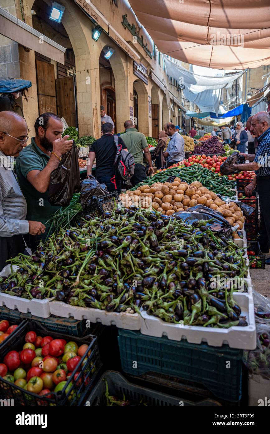 Street market as salt jordan hi-res stock photography and