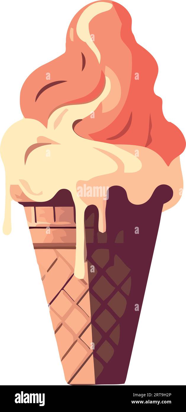 Hand holding ice cream cone with waffle icon Stock Vector Image & Art ...