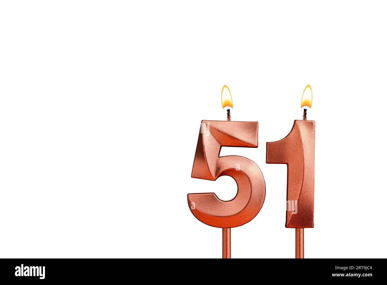 Birthday candle number 51 on white background Stock Photo - Alamy