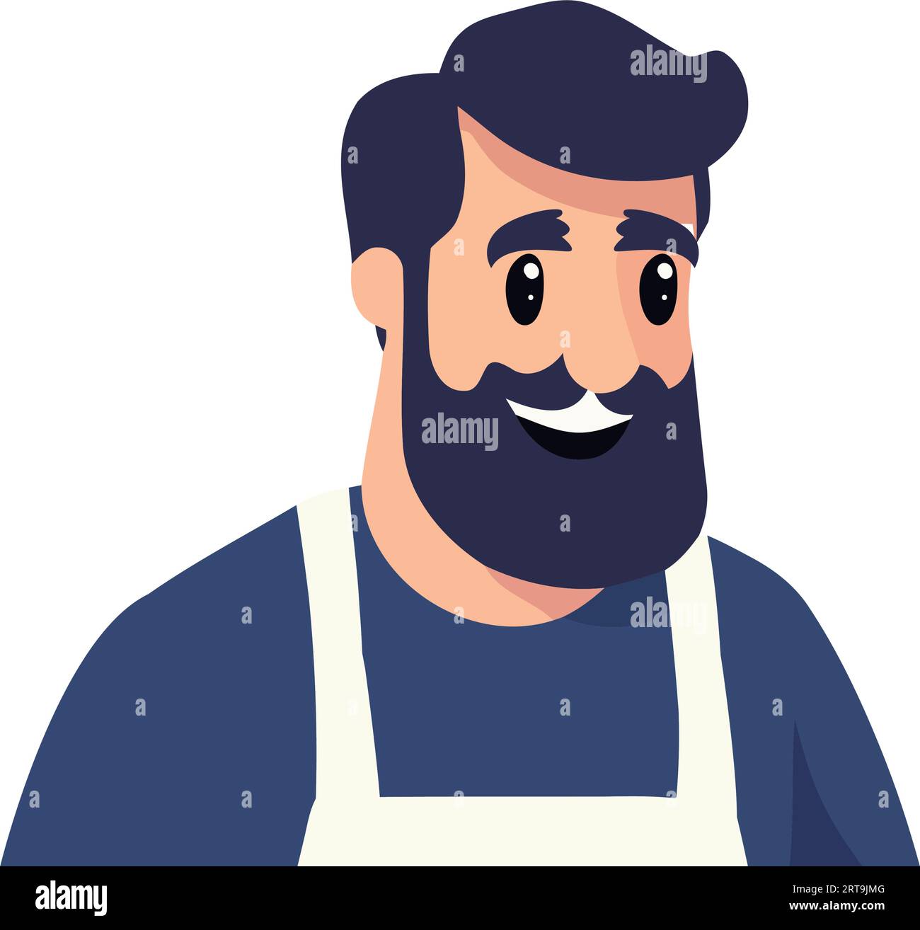 Man beard in apron Stock Vector