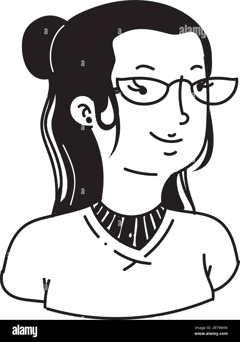 cute woman with glasses Stock Vector Image & Art - Alamy