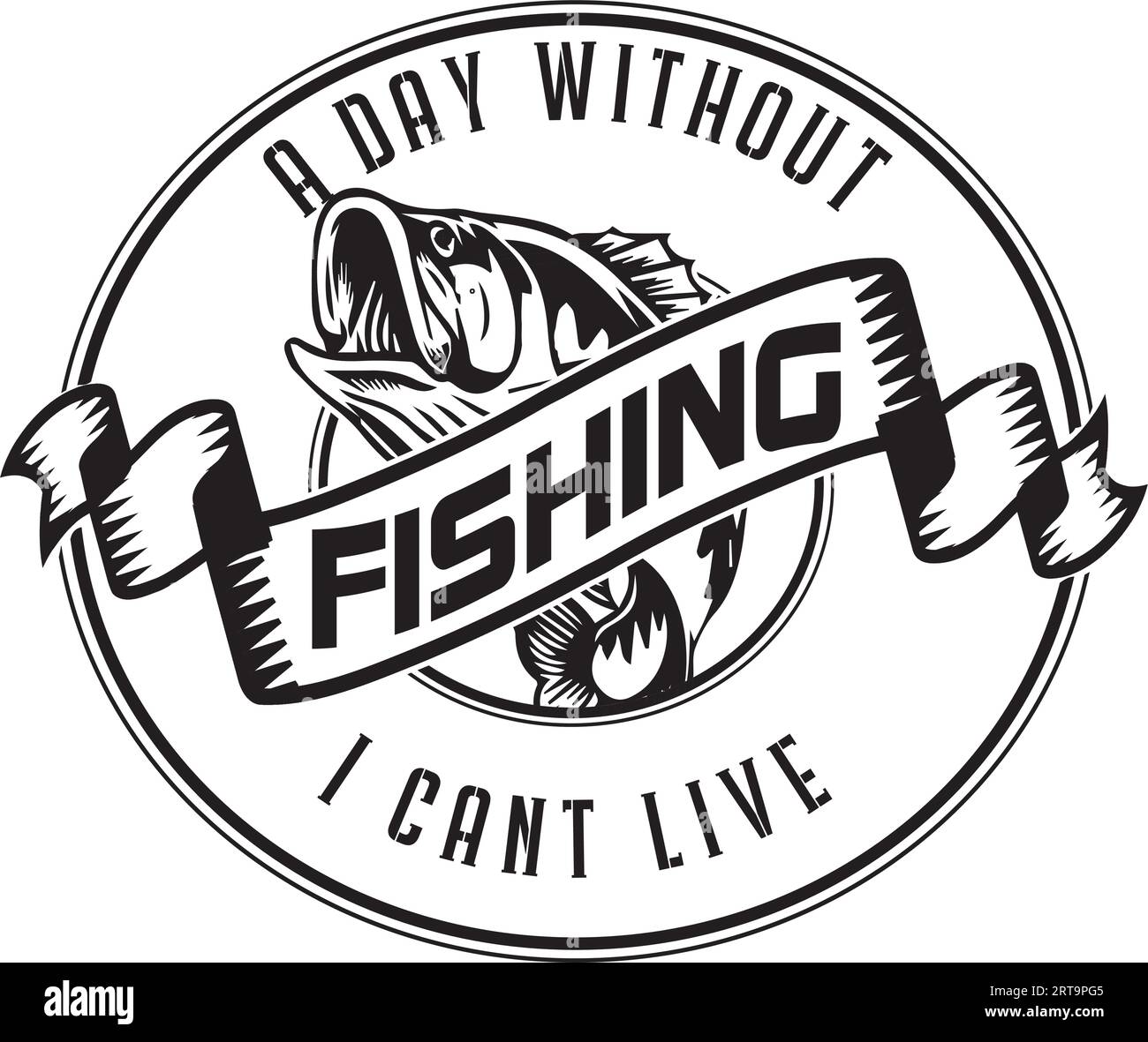 Vector fishing t shirt design hi-res stock photography and images