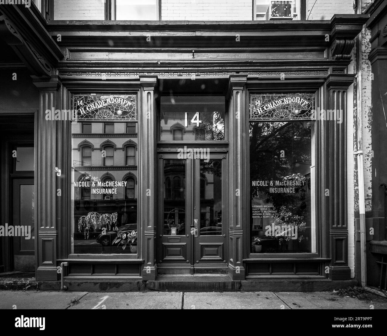 Troy, NY US Sept 3, 2023 Black and white landscape view of Hermann