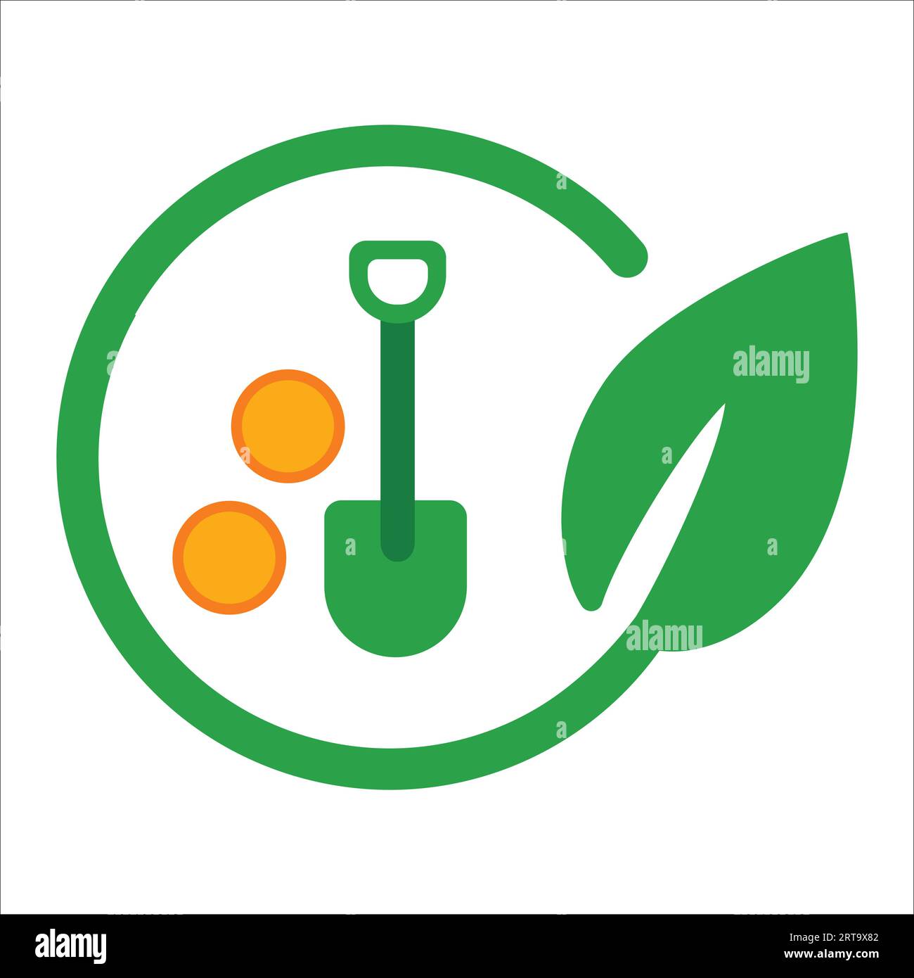 Gold mining crypto coin eco friendly sustainable green leaves symbol icon  symbol of environmental friendly Stock Vector Image & Art - Alamy