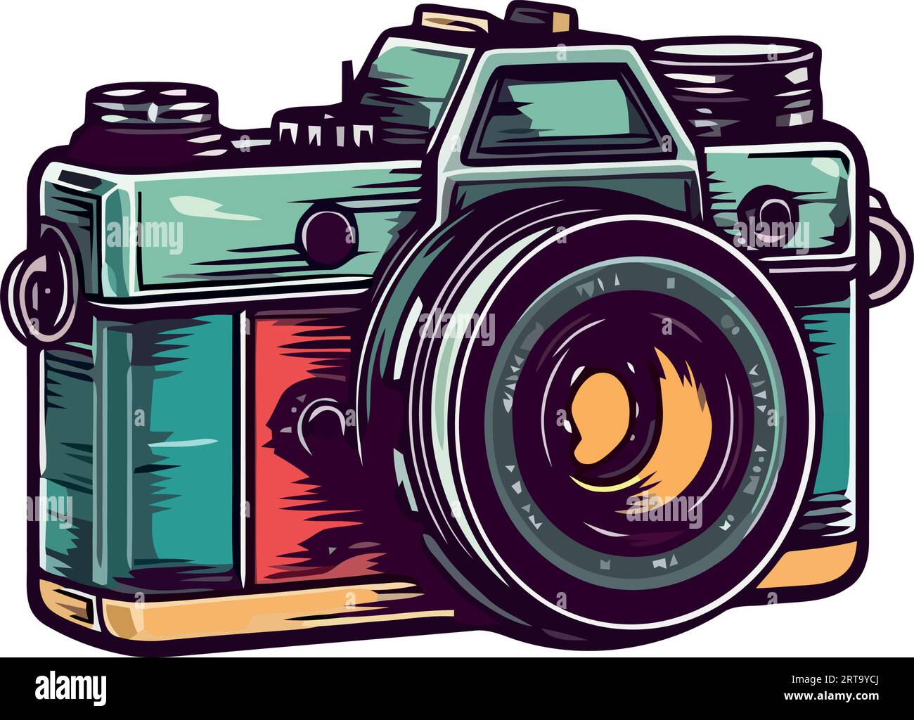 Antique camera symbolizes history of photography art Stock Vector Image