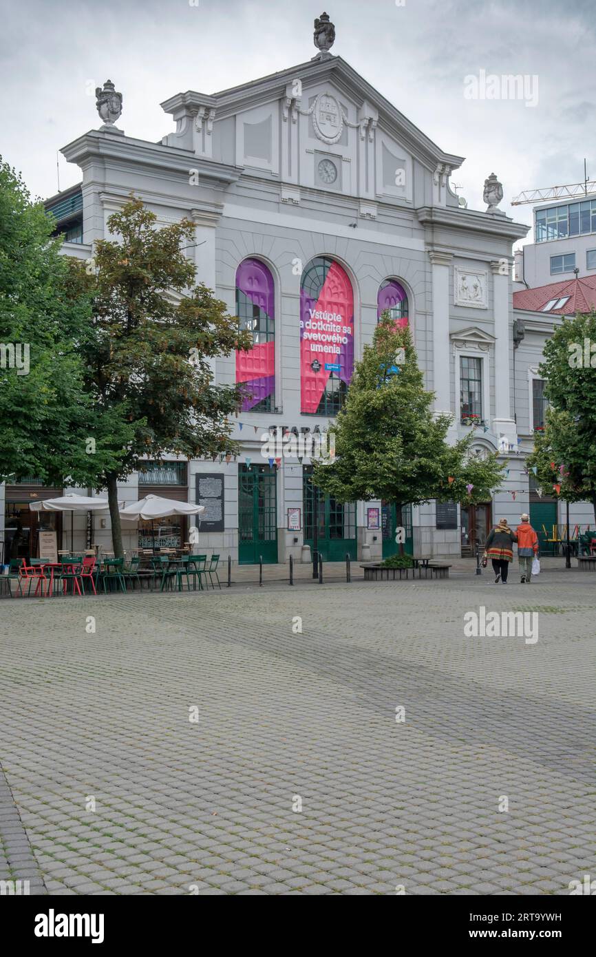 Bratislava, Slovakia - September, 3, 2023 : Stara Trznica, the Old Market Hall in Bratislava. Urban centre for food markets, cultural events and publi Stock Photo