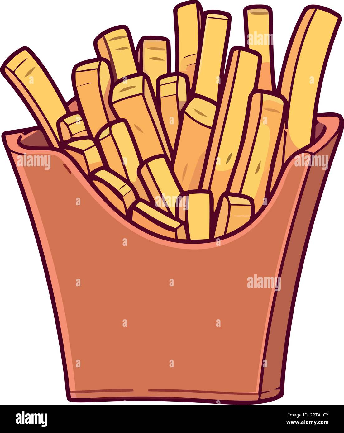 Hand holding packet of French fries, unhealthy snack Stock Vector Image & Art Alamy