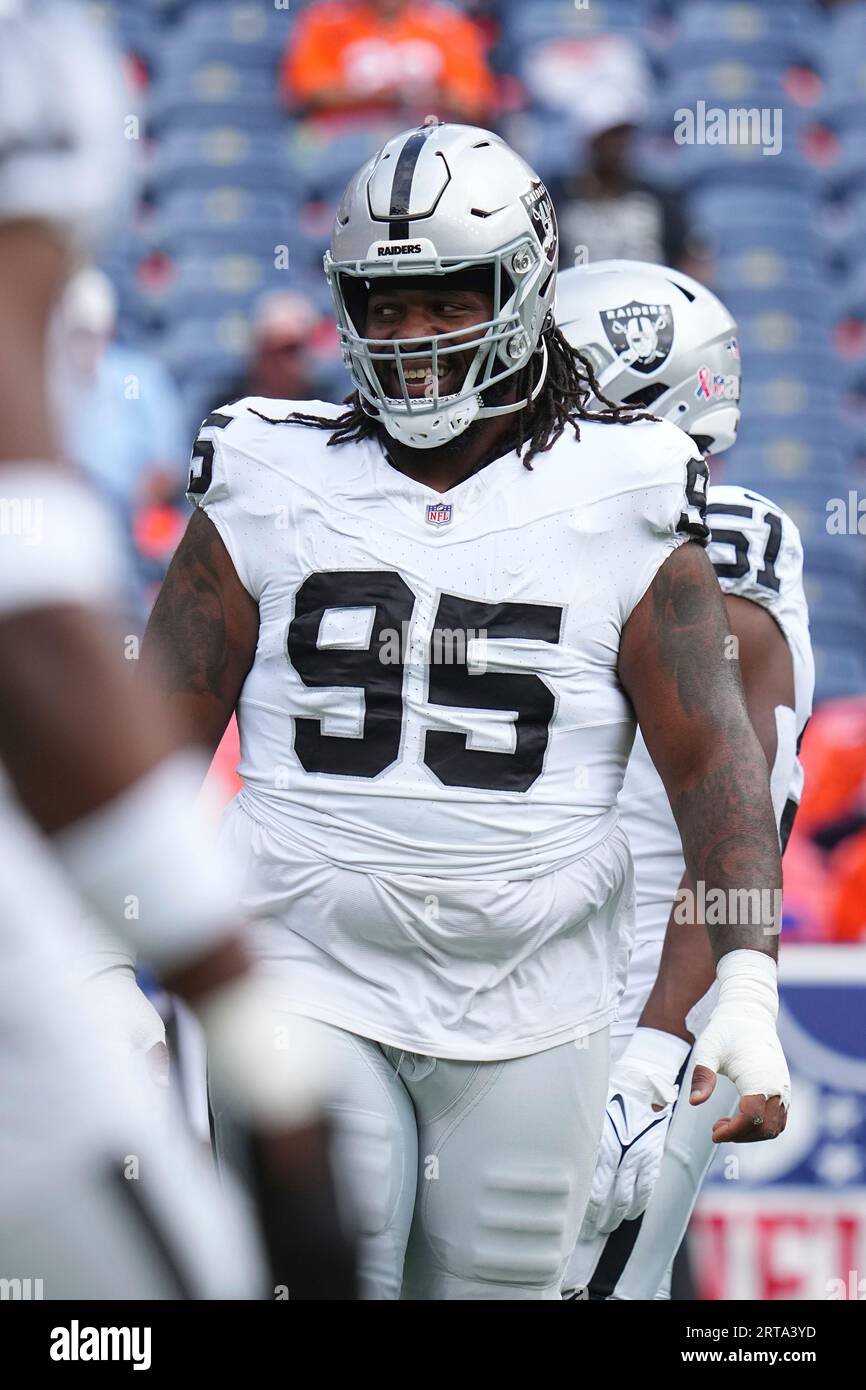 Las Vegas Raiders defensive tackle John Jenkins 95 against the
