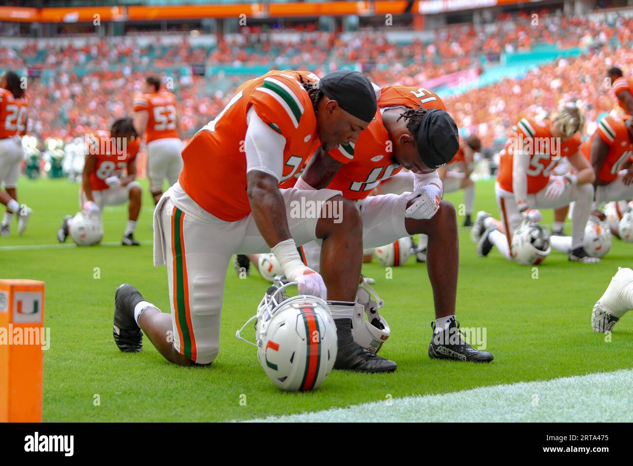 Miami Hurricanes 48 v Texas A&M 33,NCAA, Sept 9th, 2023,Hard Rock Stadium,  Florida, USA, Photo:Chris Arjoon/Credit Stock Photo - Alamy