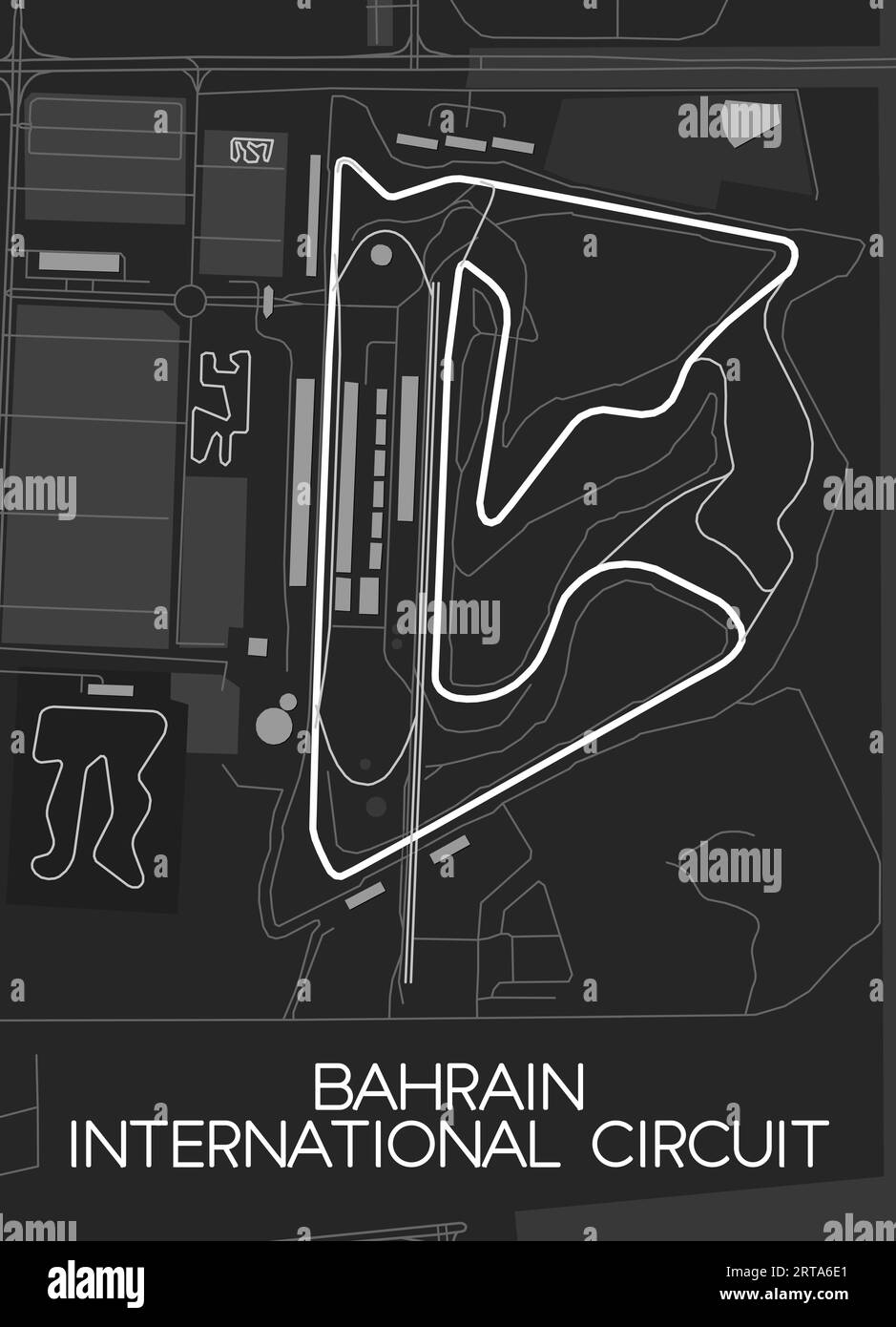 Bahrain International Circuit Track Map Stock Vector